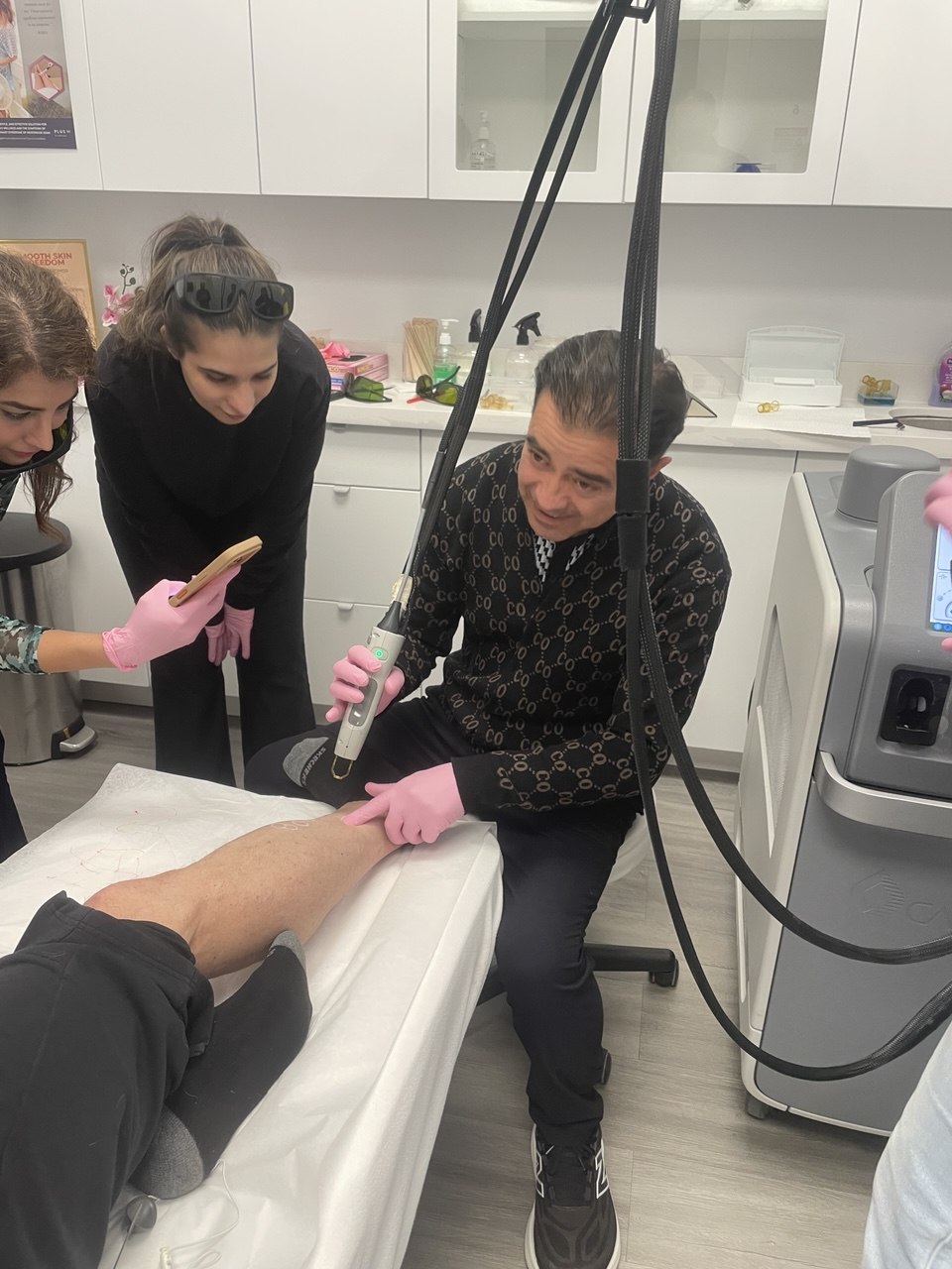 Real laser training and referral treatment workflow