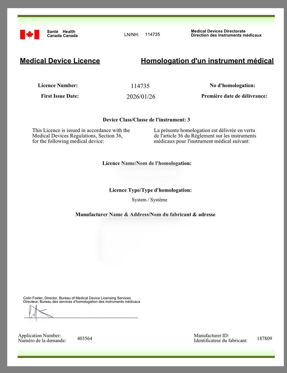 Health Canada machine proof preview